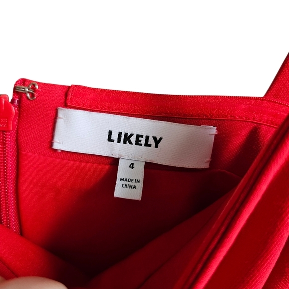 Likely Red Spaghetti Strap Mini Dress Size 4 - Picture 3 of 5